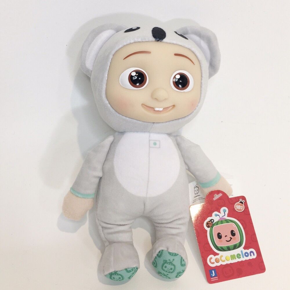 Cocomelon JJ KOALA BEAR COSTUME PLUSH 8" Figure Doll Soft Body Plastic Head‎ New